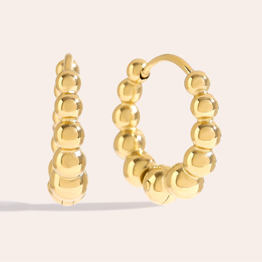 Dots Creolen Edelstahl Gold