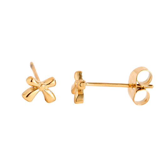 Schleifen Gold Edelstahl Ohrstecker