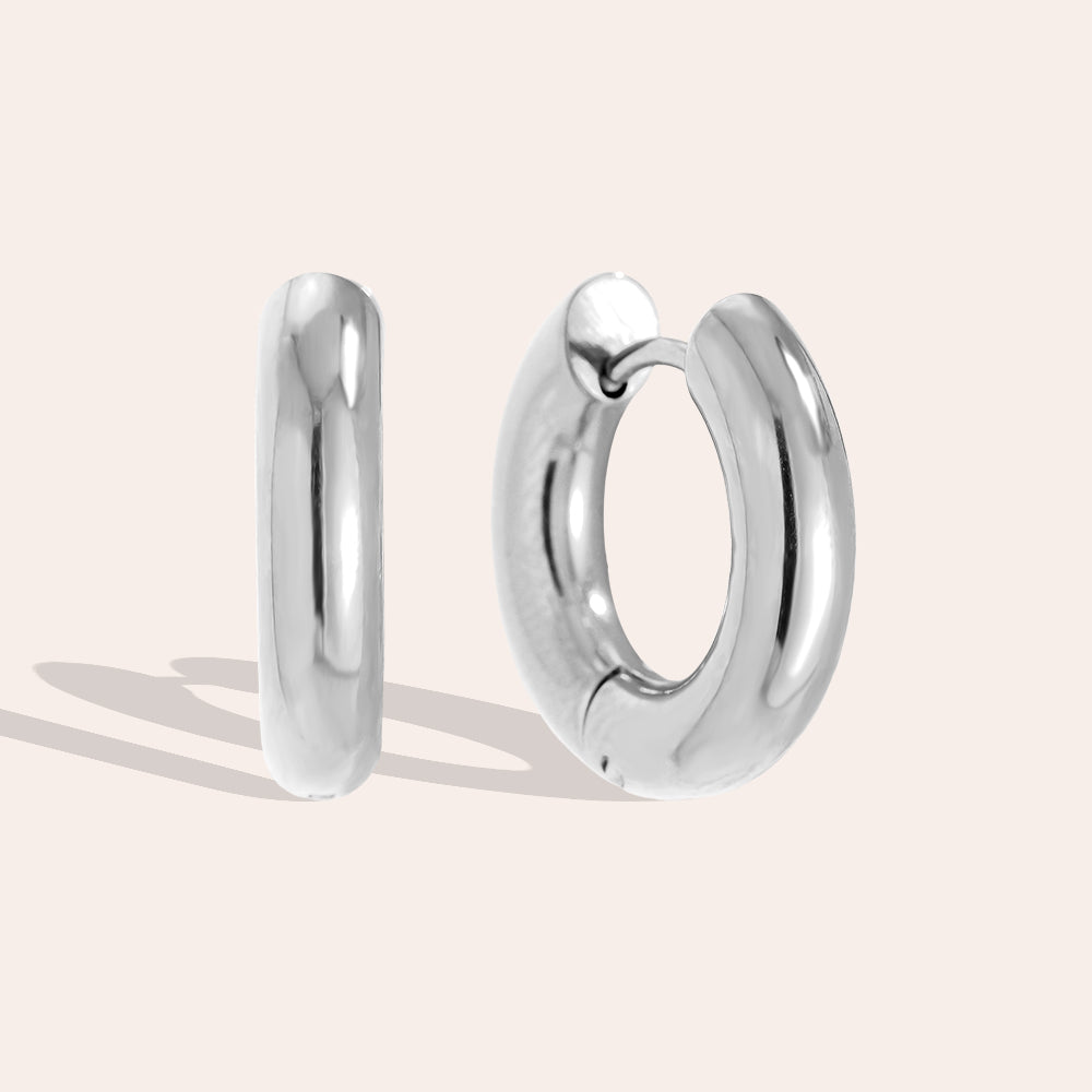 Hoop Edelstahl Creolen Silber