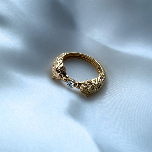 Leopard Ring Edelstahl Gold