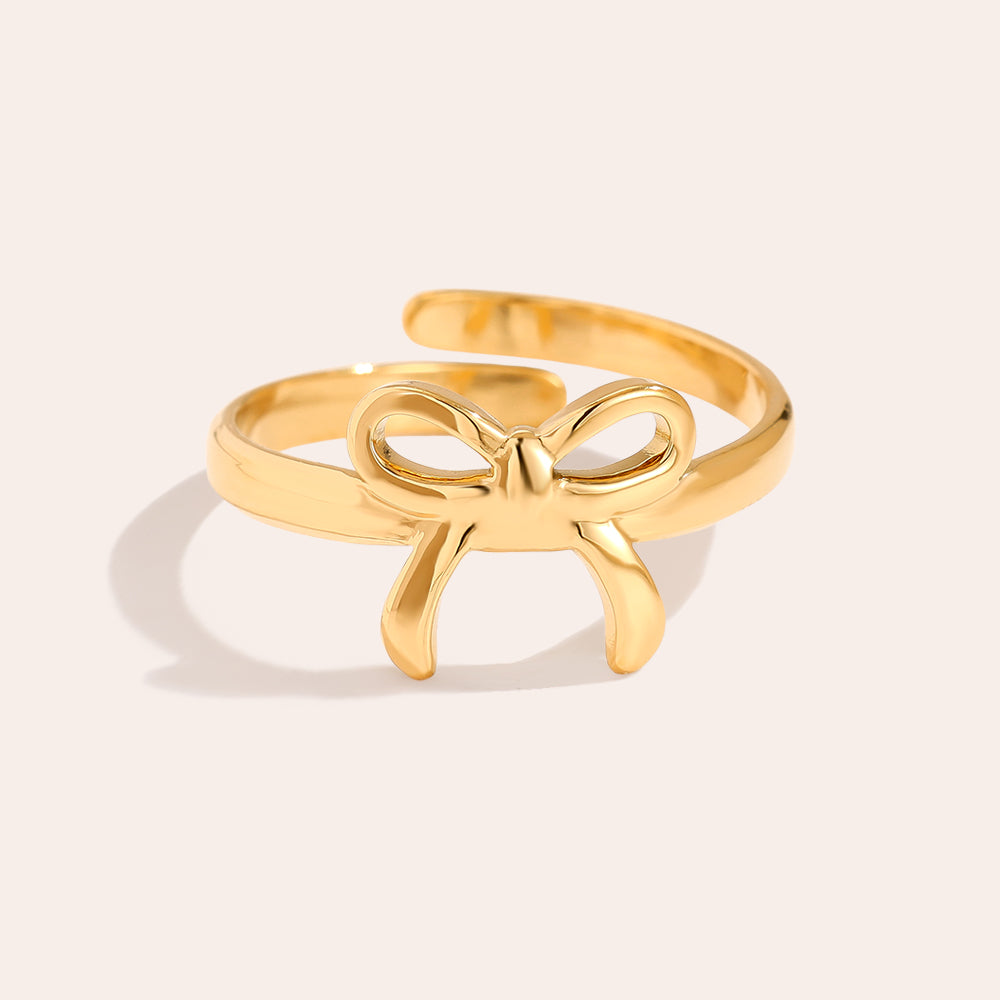 Schleifen Ring Edelstahl Gold