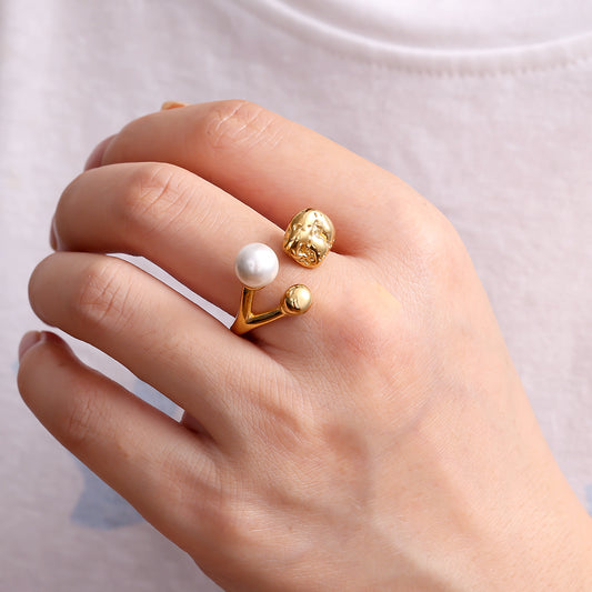 Gold Edelstahl Ring