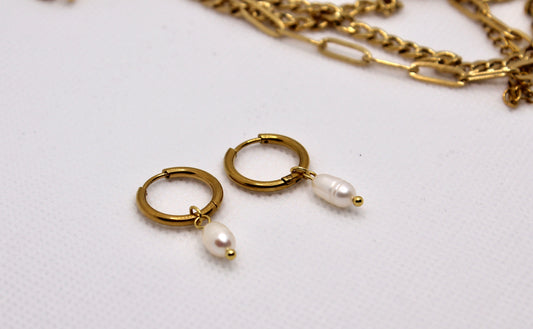 Pearl Kreolen Gold