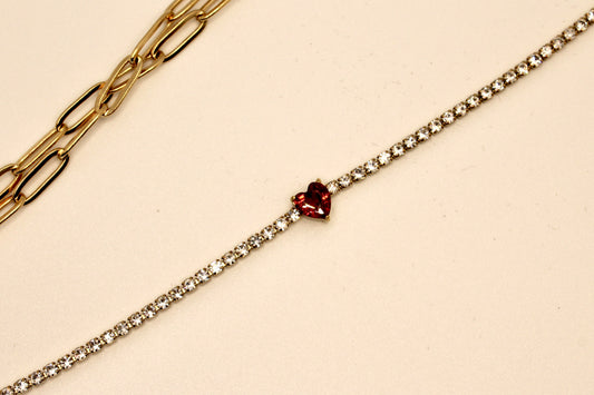 Herz Diamond Armband Rot