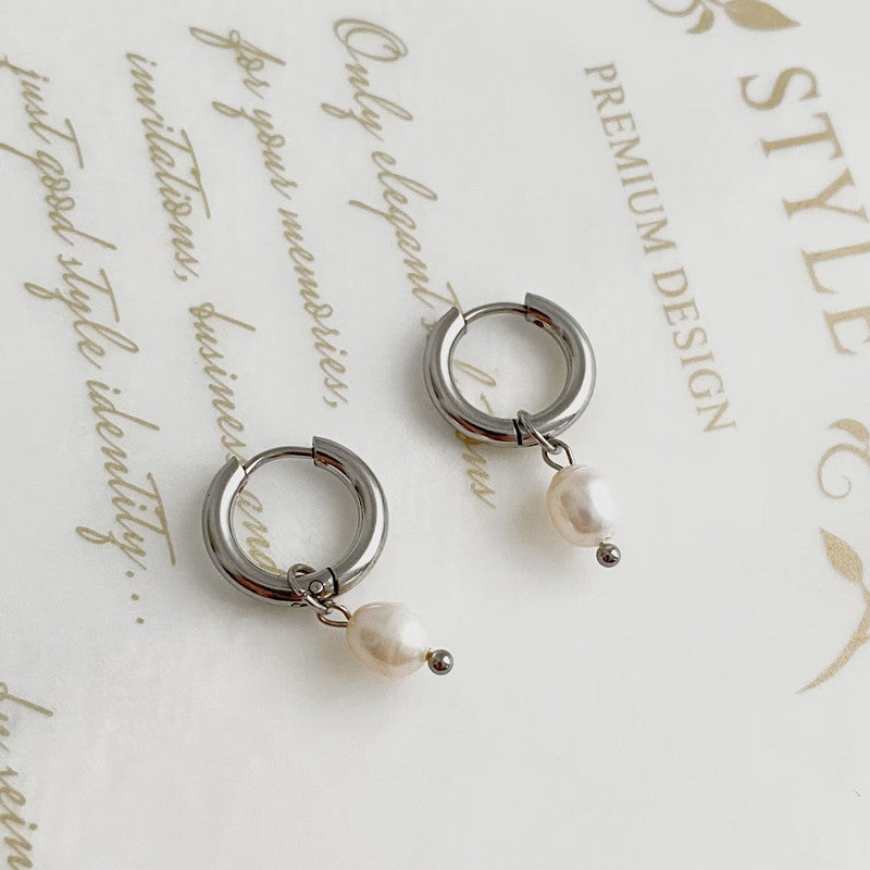 Pearl Kreolen Silber