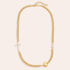 Kreuz Herz Gold Halskette