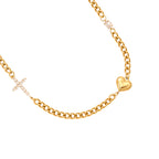 Kreuz Herz Gold Halskette