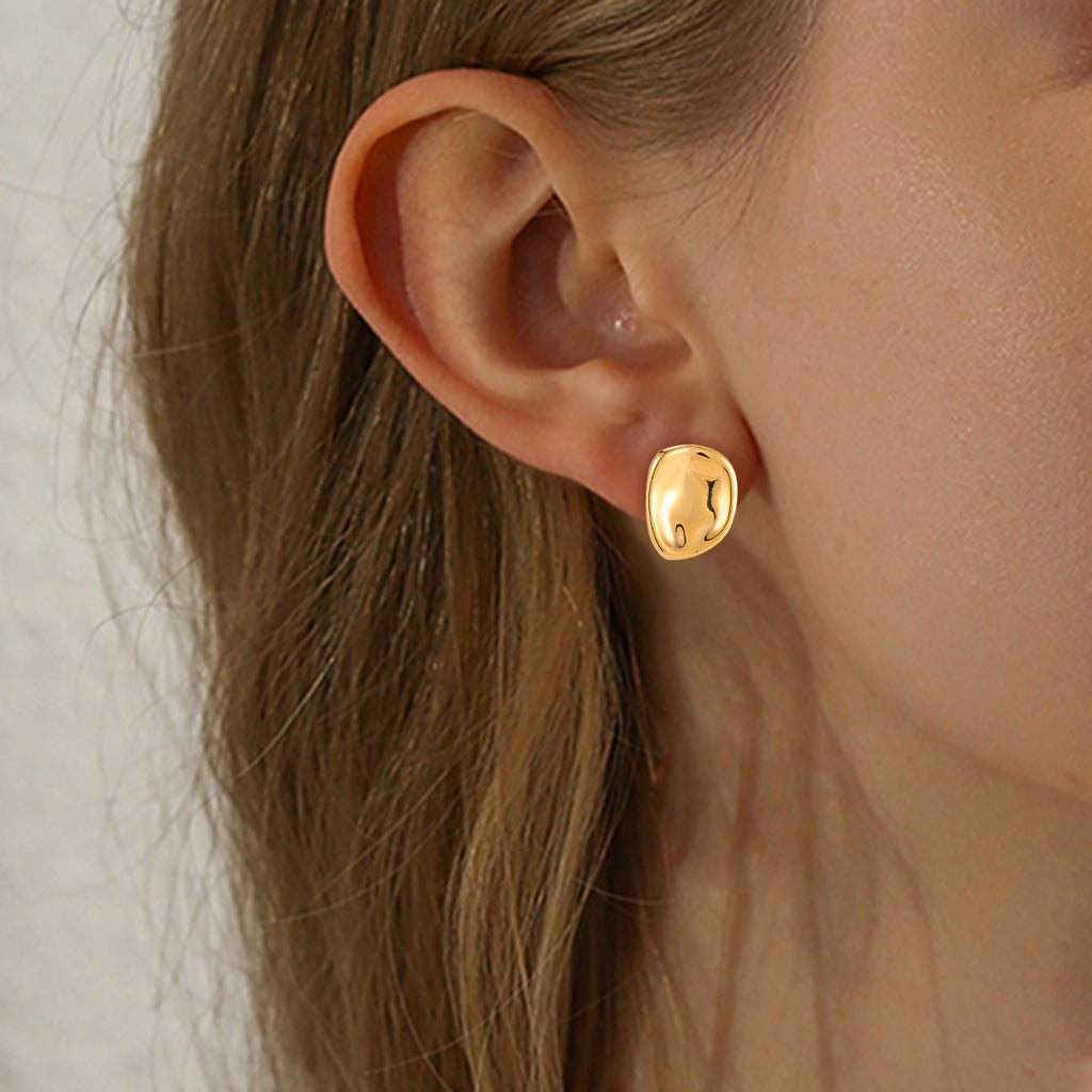 Gold Edelstahl Ohrclips