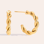 Elegante Twirl Gold Edelstahl Ohrringe