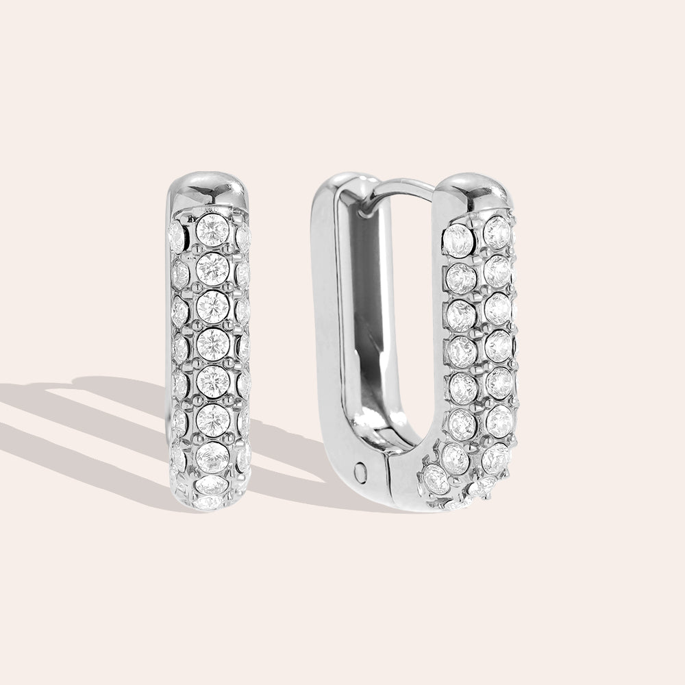 Diamond Hoop Edelstahl Creolen Silber klein