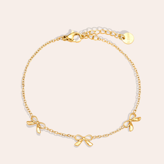 3 Mini Schleifen Edelstahl Armband