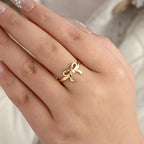 Schleifen Ring Edelstahl Gold