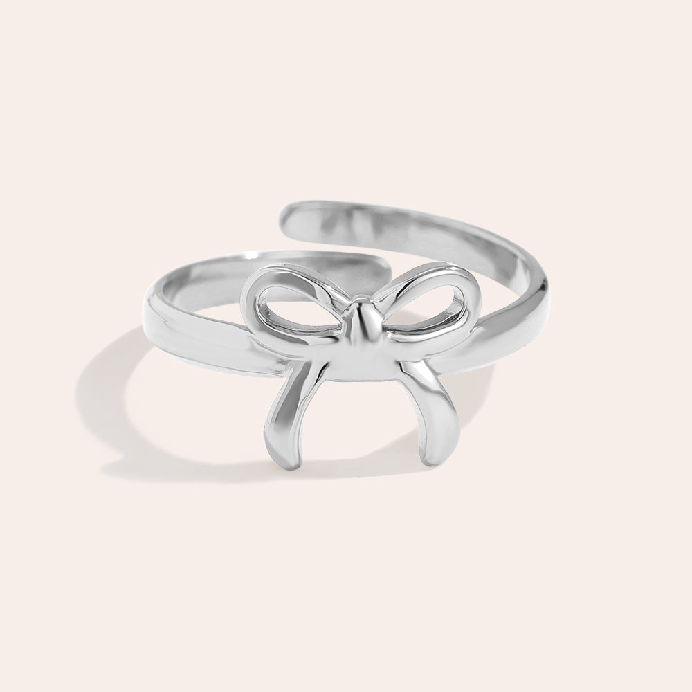 Schleifen Ring Edelstahl Silber