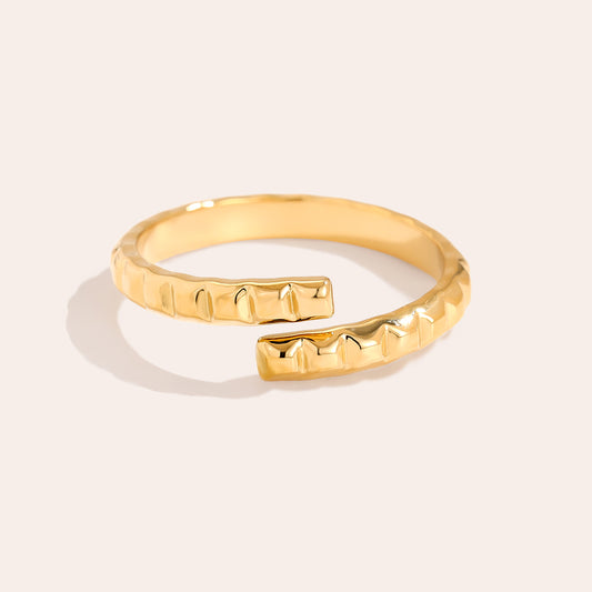 Mosaic Edelstahl Ring Gold