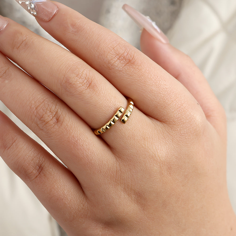 Mosaic Edelstahl Ring Gold