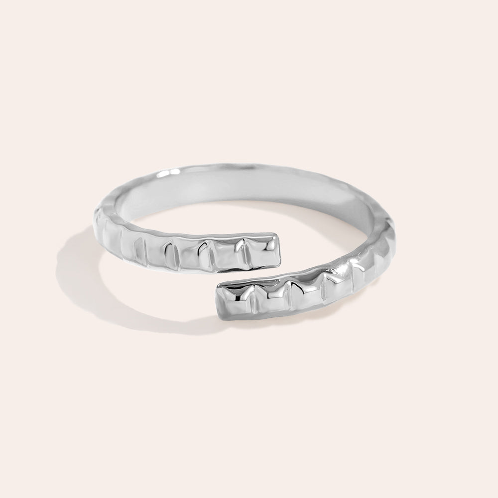 Mosaic Edelstahl Ring Silber