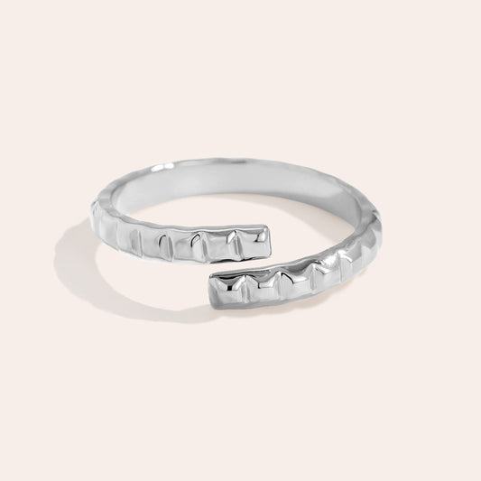 Mosaic Edelstahl Ring Silber