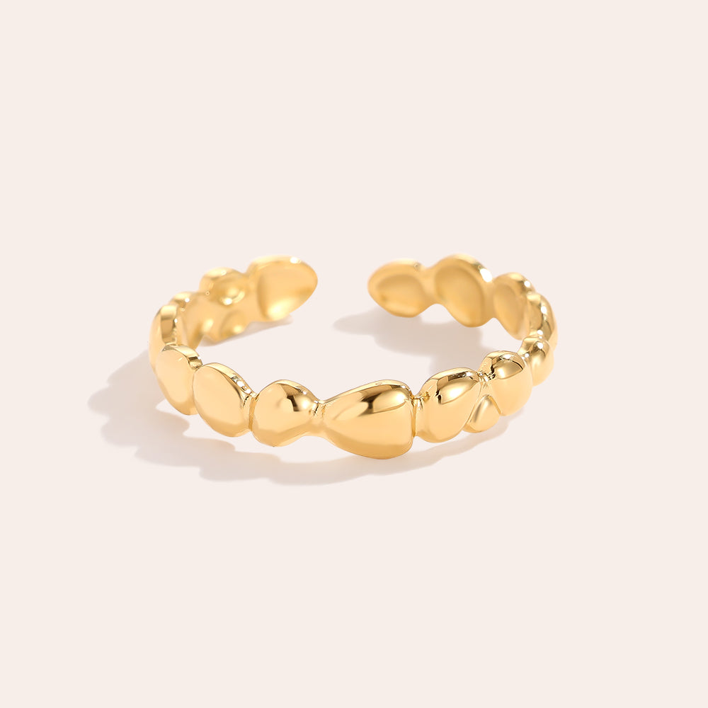 Dots Edelstahl Ring Gold