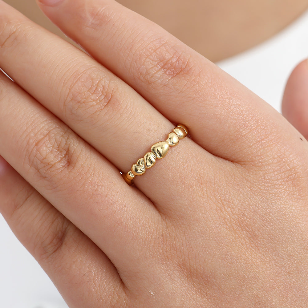 Dots Edelstahl Ring Gold