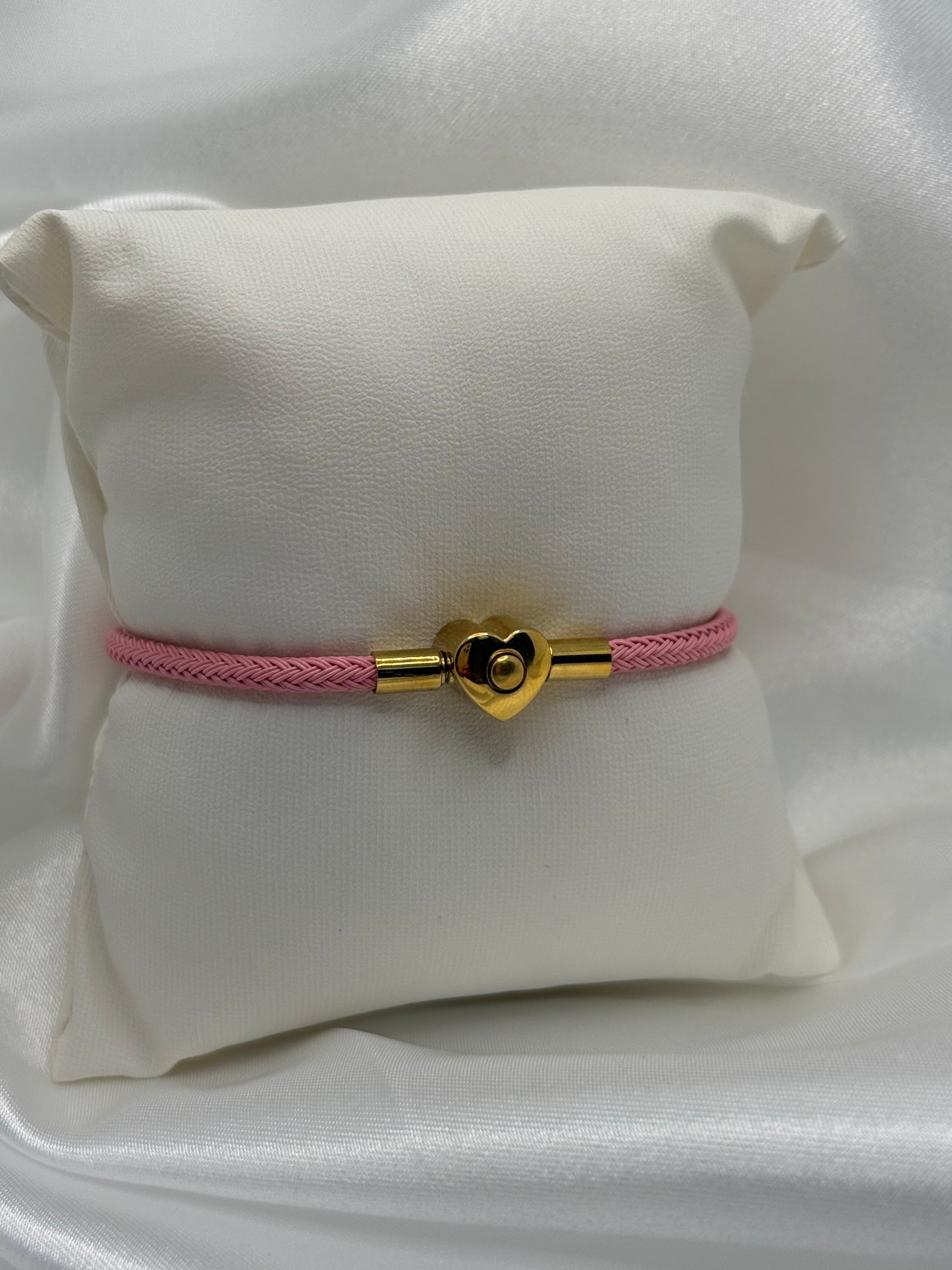 Rosa Herzarmband