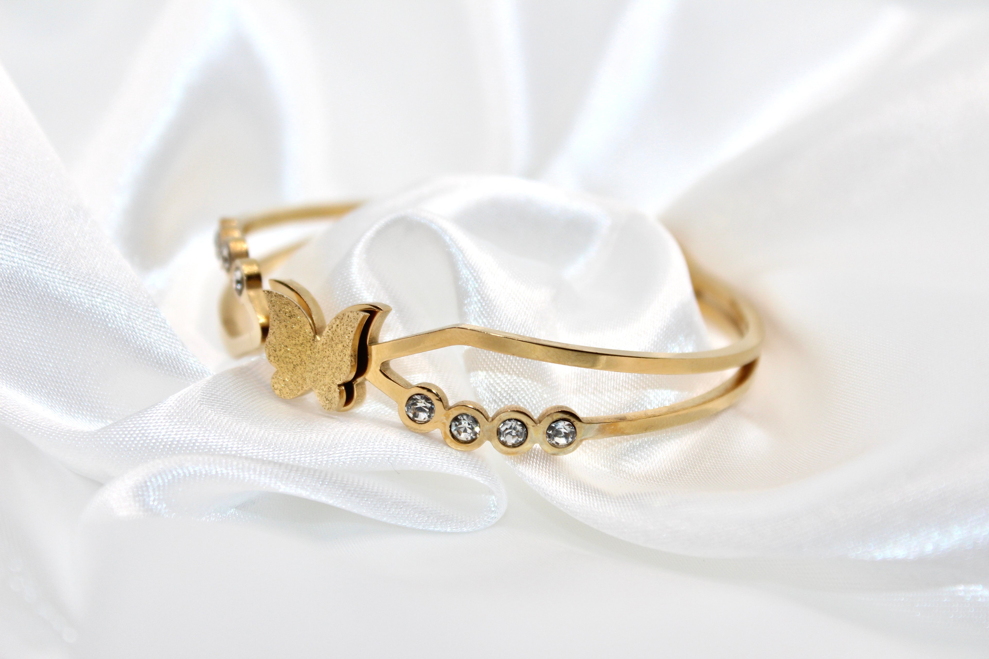 Schmetterling Armreif Gold