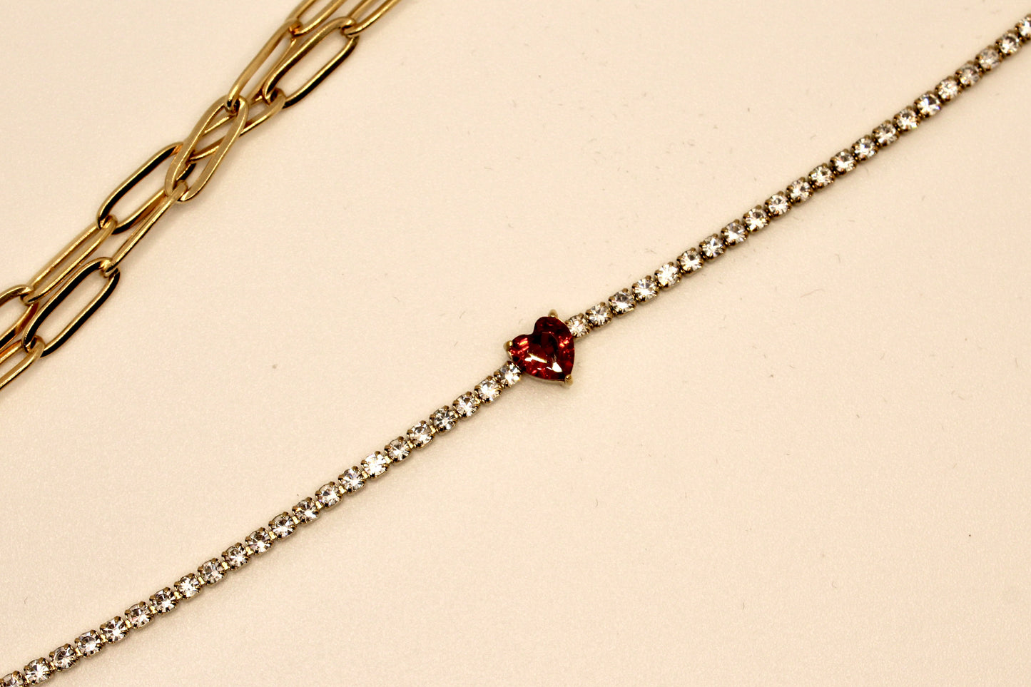 Herz Diamond Armband Rot