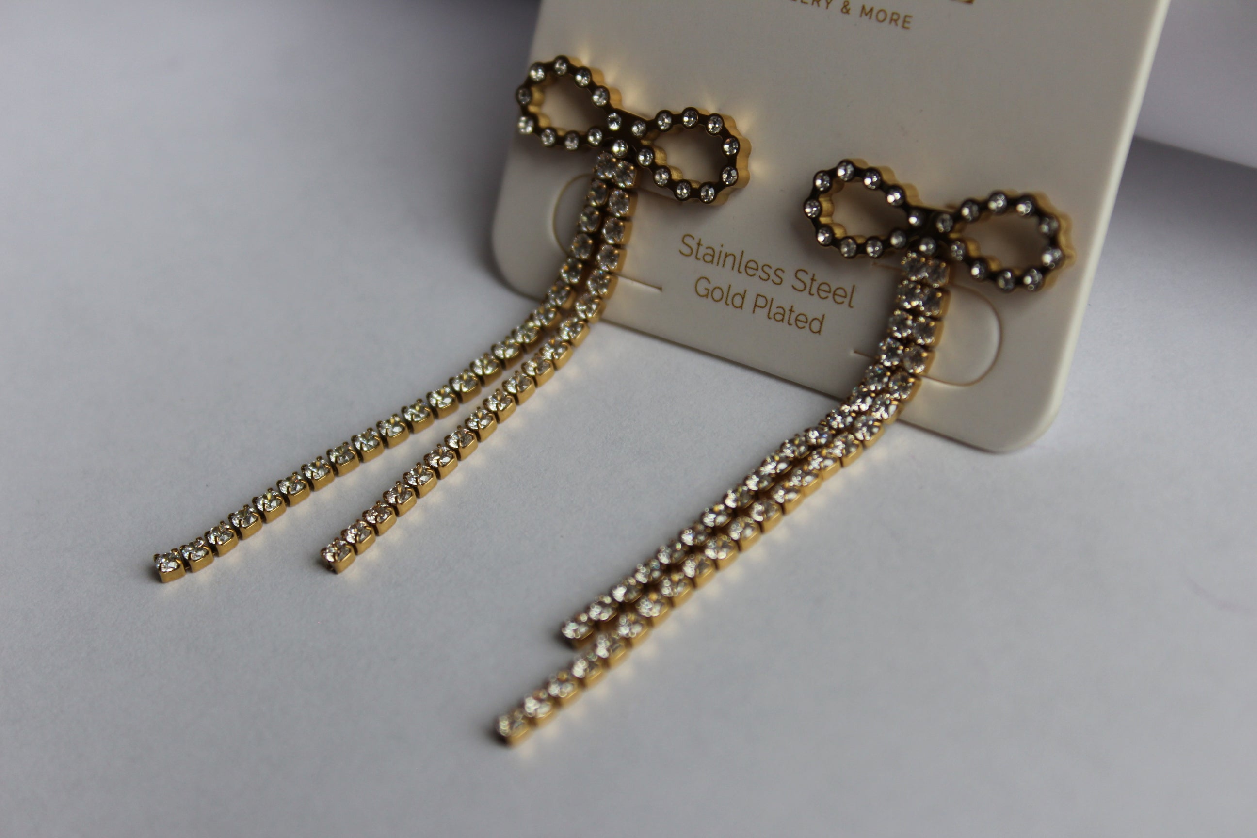 Schleifen Gold Edelstahl Ohrringe